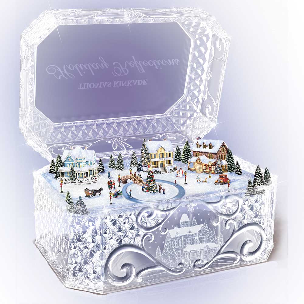Thomas Kinkade Holiday Reflections Music Box Bradford Exchange