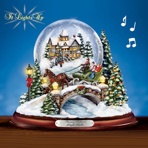 Jingle Bells Thomas Kinkade Water Globe Bradford Exchange