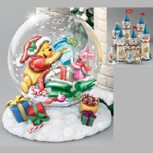 All Wrapped Up Winnie the Pooh Water Globe Disney Castle Collection an Ornament