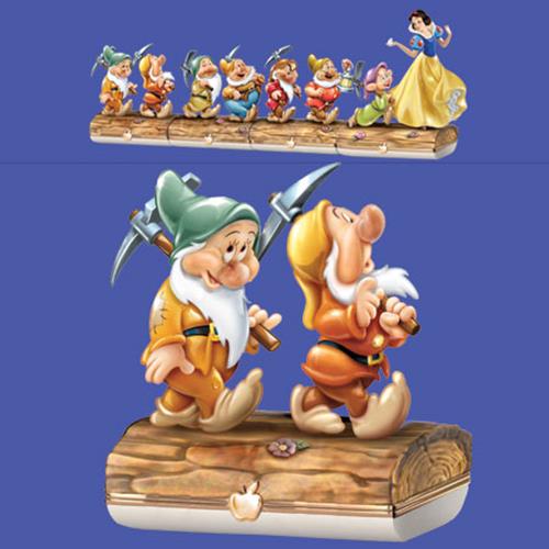 Disney Snow White Sleepy and Happy Limoges Trinket Box Bradford Exchange
