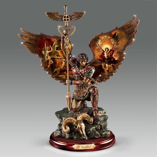 RAPHAEL: MERCIFUL HEALER Bronze Archangel Bradford Exchange