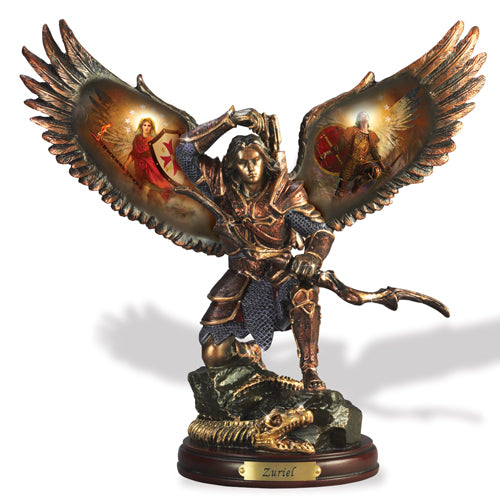 ZURIEL: ROCK OF GOD Bronze Archangel Bradford Exchange