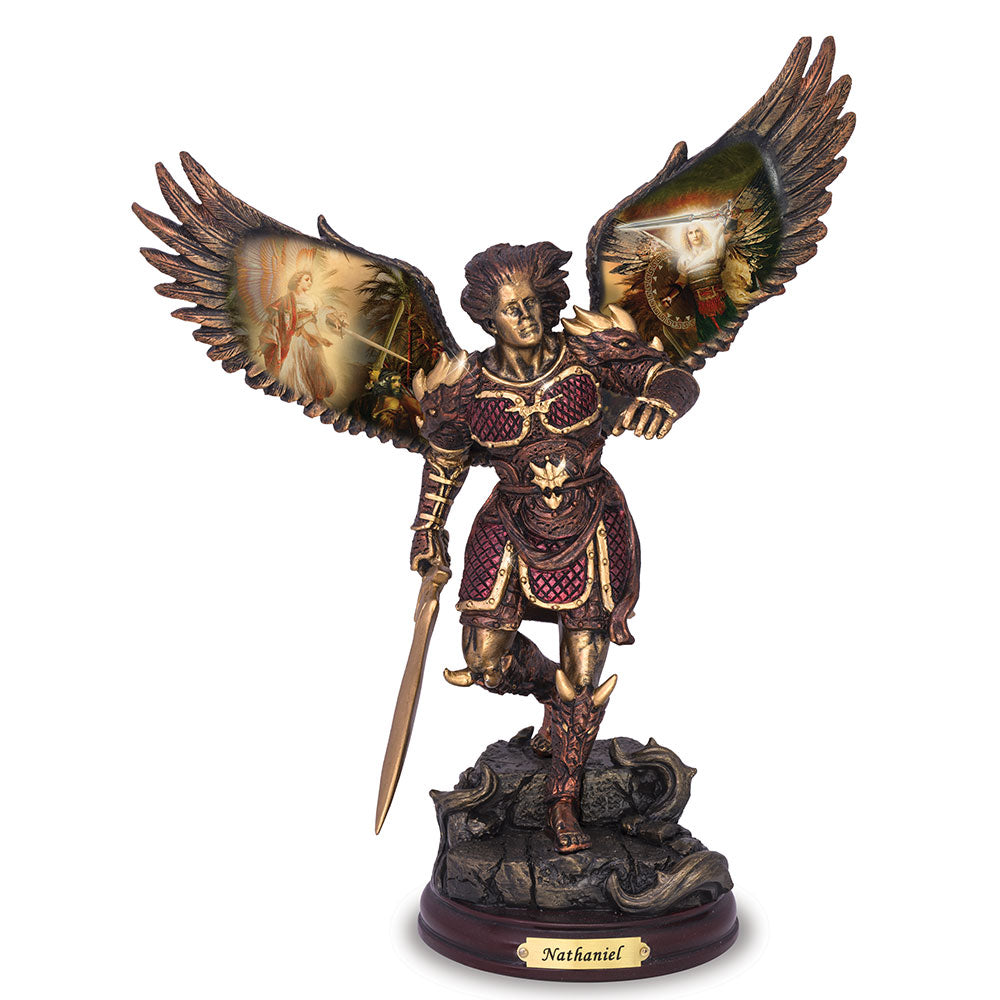 NATHANIEL: GIFT OF GOD Bronze Archangel Bradford Exchange