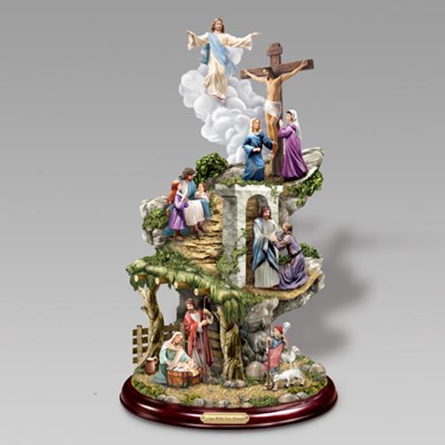 TK Life of Christ Tree Sculpture Religious Jesus Thomas Kinkade
