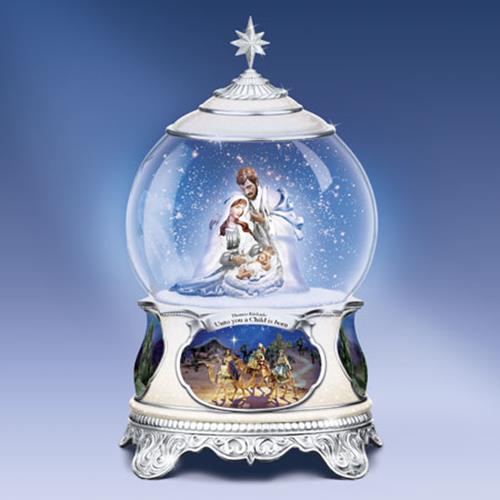 Oh Holy Night Thomas Kinkade Water Globe Bradford Exchange