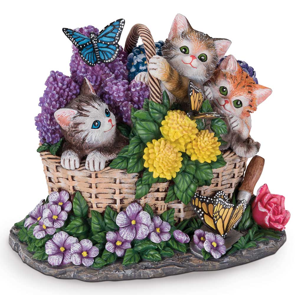 Butterfly Promises Seasonal Discovery Sculpture Cat Figurine Bradford Exchange