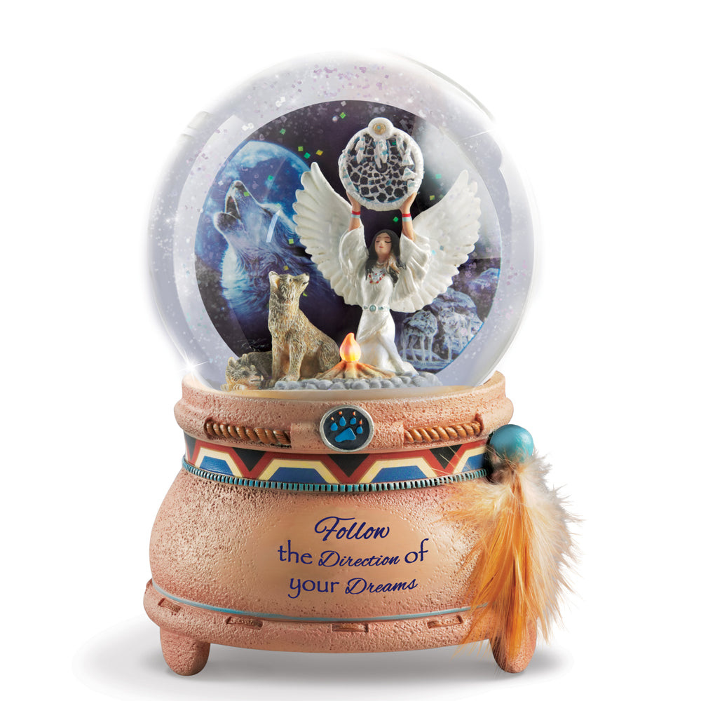 Awakening the Spirits Native Indian Glitter Water Globe Bradford Exchange