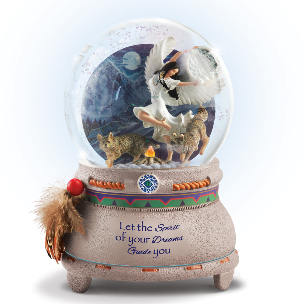 Twilight Dreamer Native Indian Glitter Water Globe Bradford Exchange