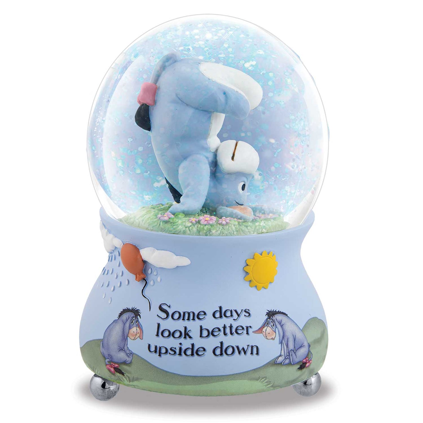 Disney Some Days Look Better Upside Down Eeyore Winnie the Pooh Water Globe