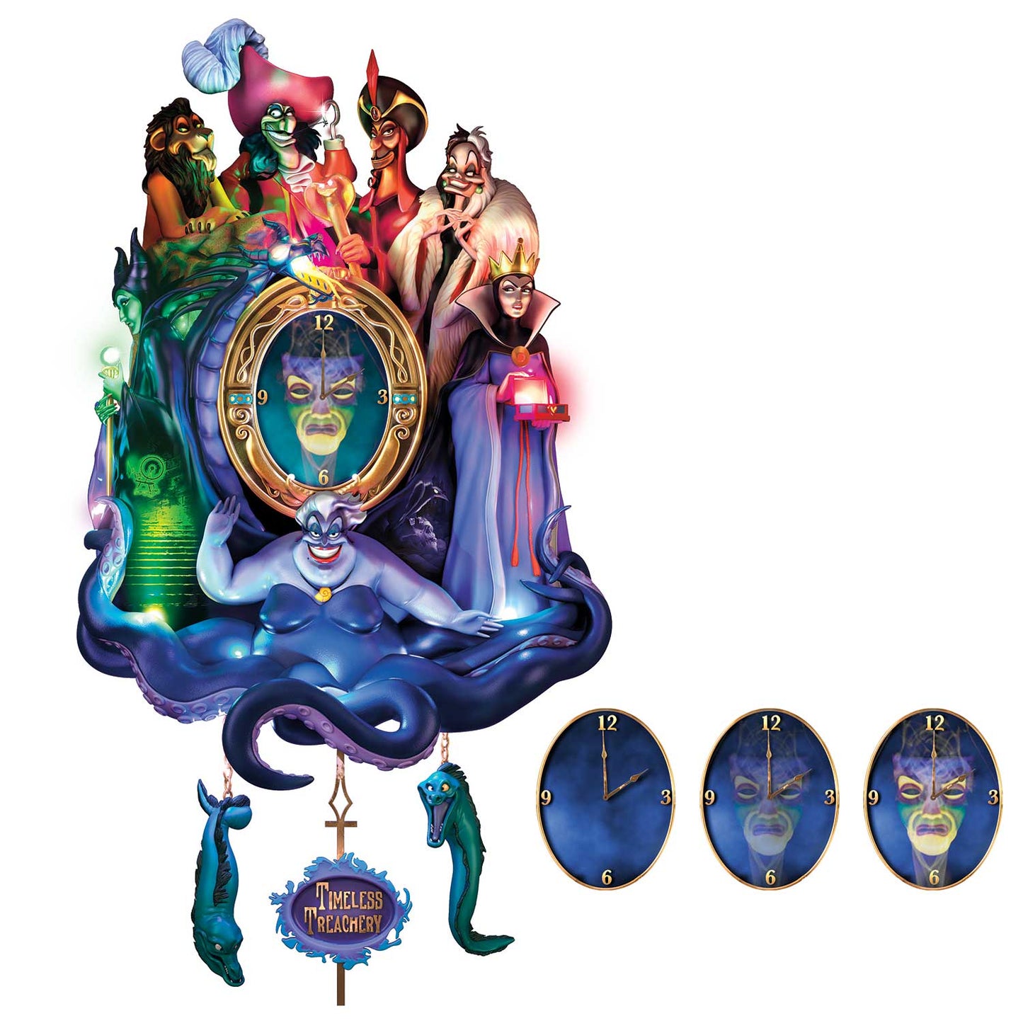 Disney Timeless Treachery Villains Cuckoo Clock Bradford Exchange