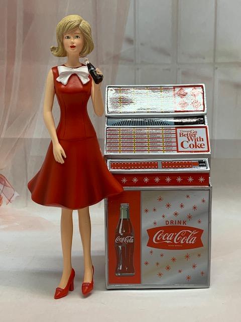 Everything Goes Better Music Juke Box Coca Cola Lady Figurine Bradford Exchange