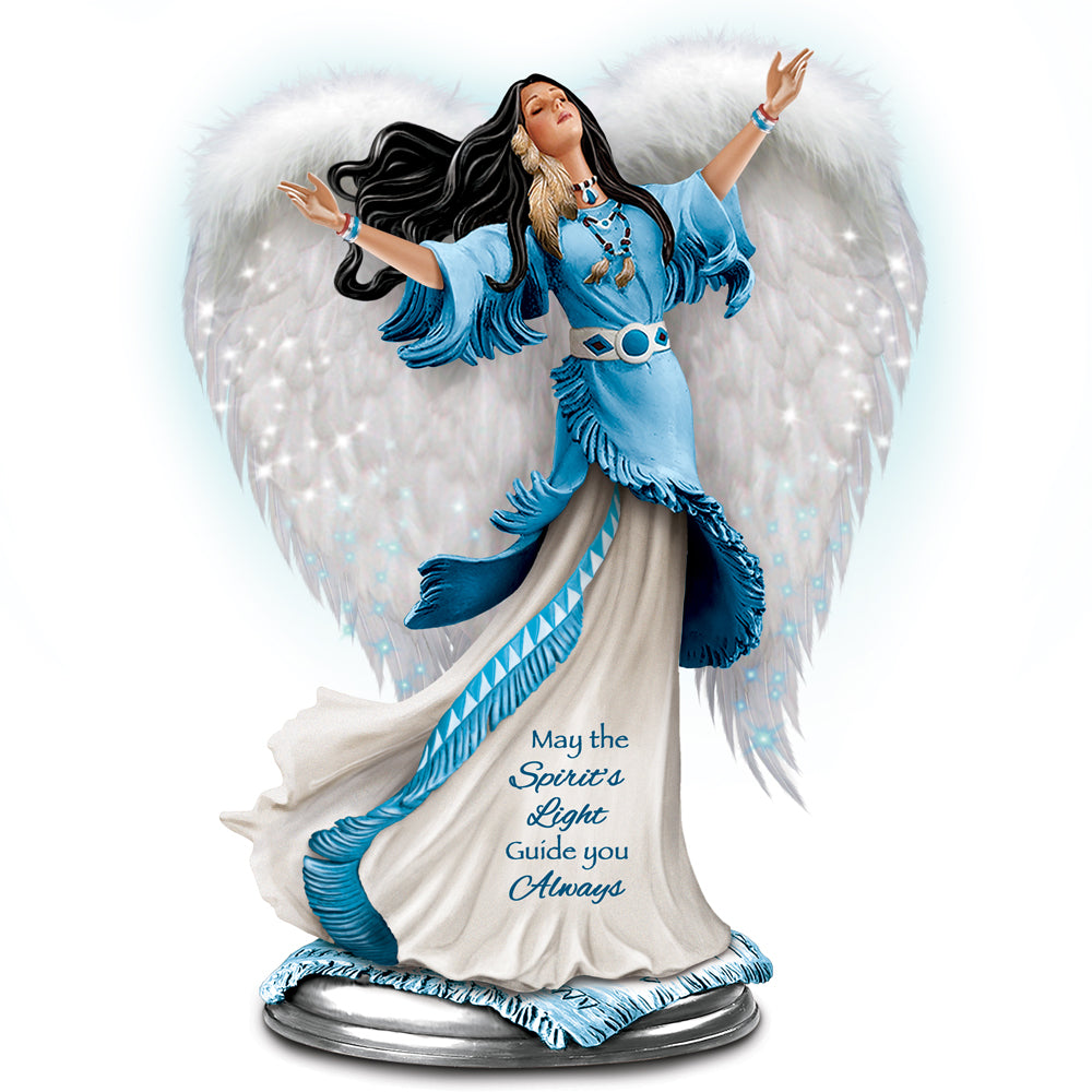 Guiding Radiance Native Angel Figurine with Baby Statue Bradford Exchange