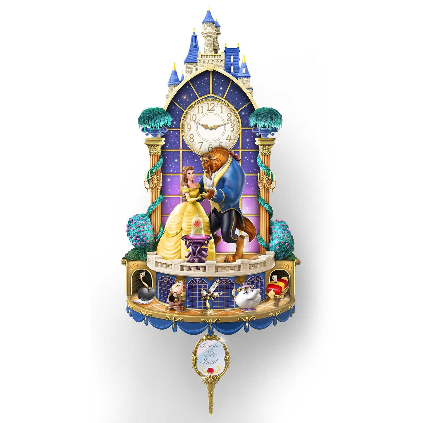 Disney Beauty and the Beast Cuckoo Clock Bradford Exchange