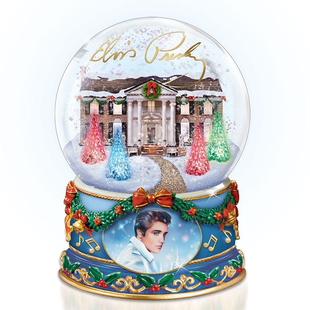 Elvis Graceland Musical Water Globe / Snowdome Bradford Exchange