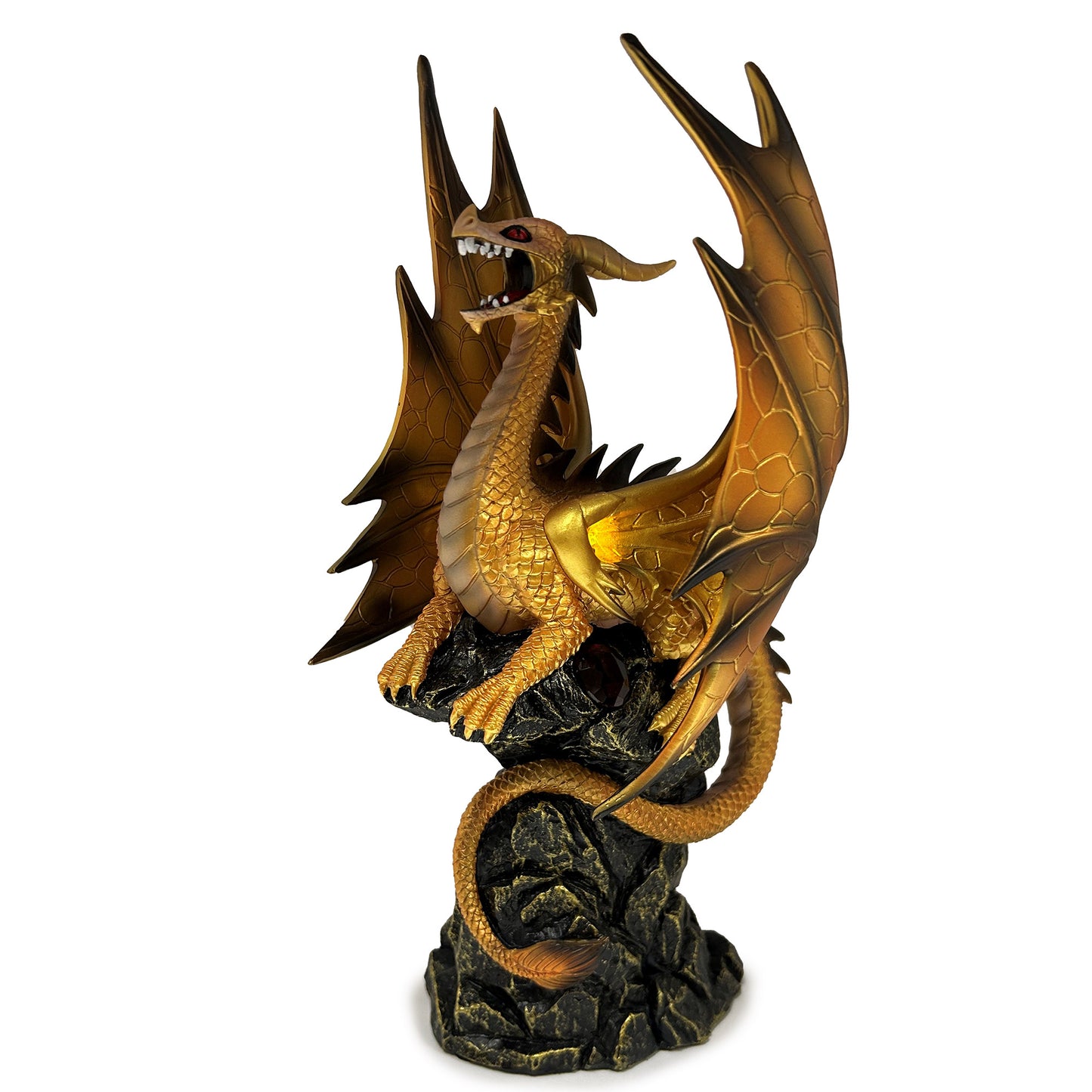 Gilded Guardian Illuminated Dragon Sculpture Bradford Exchange