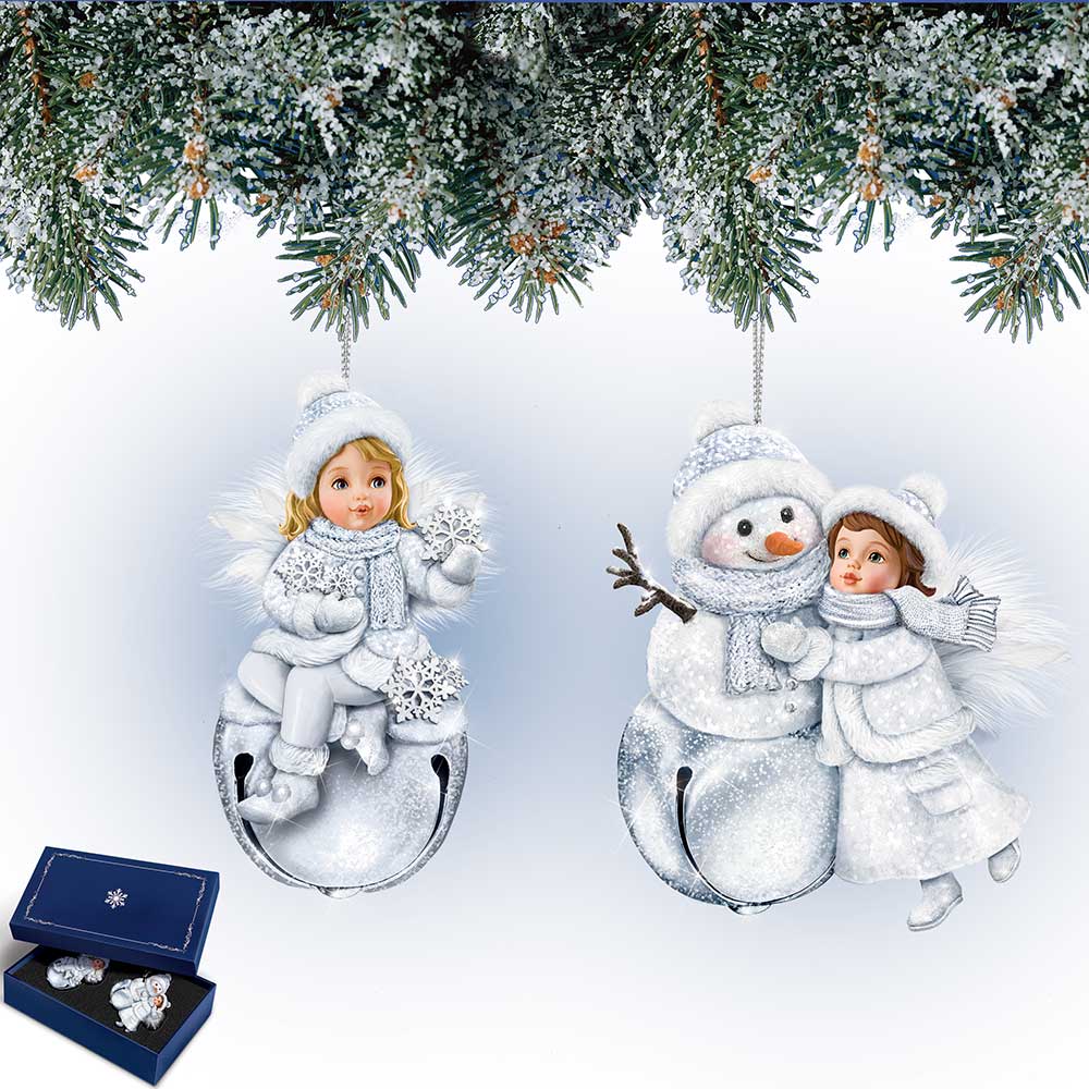 Snow Angel Bell Ornaments Heavens Little Wonders Girl Bradford Exchange