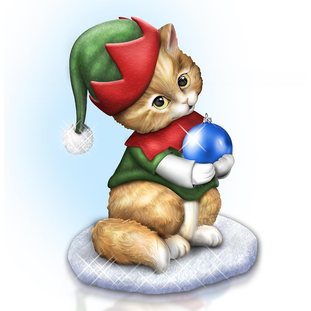 Deck The Paws Cat Christmas Figurine Bradford Exchange