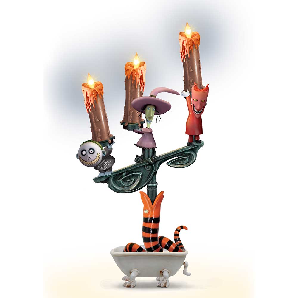 Disney Night Before Christmas Lock Shock Barrel Candelabra Bradford Exchange