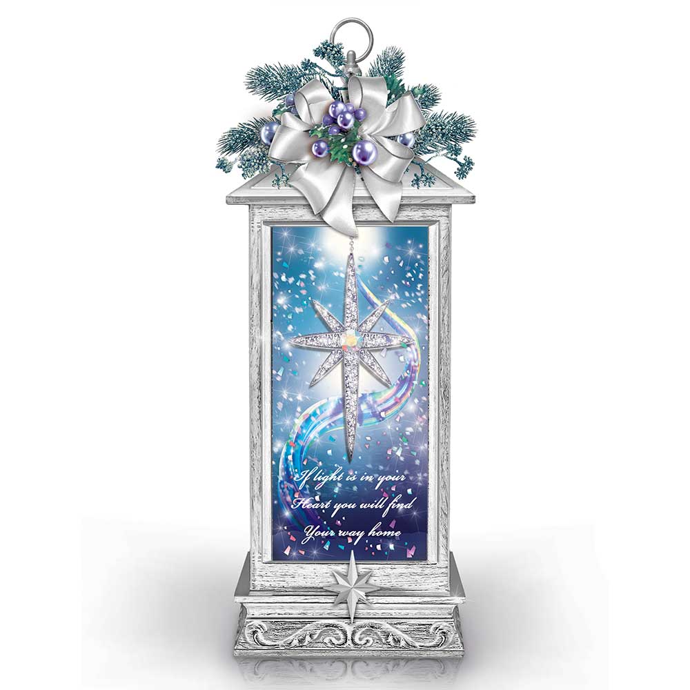 Aurora Borealis Water Globe Lantern Bradford Exchange