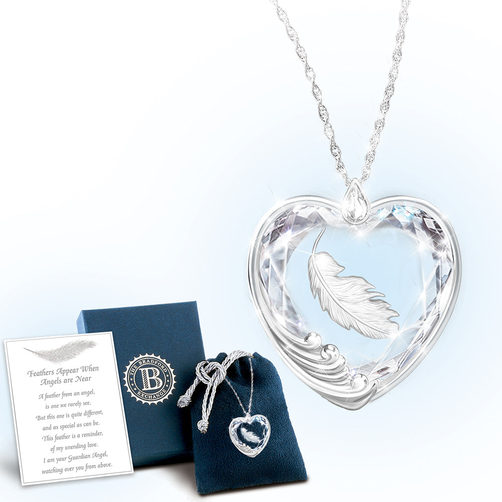 Touch of an Angel Feather Pendant Necklace Bradford Exchange