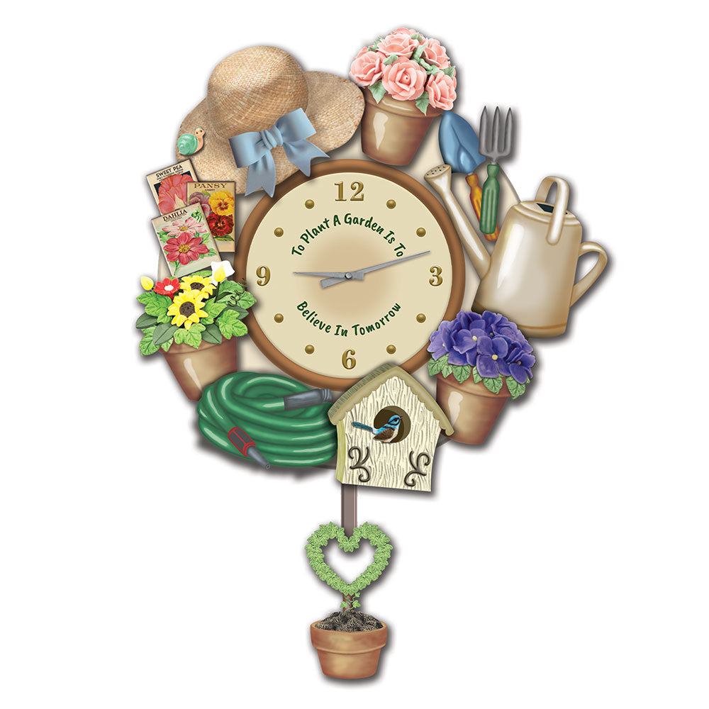 Gardeners Gardening Wall Clock Bradford Exchange