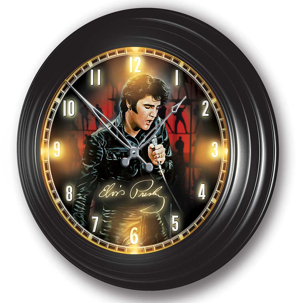 Elvis Atomic Wall Clock Bradford Exchange
