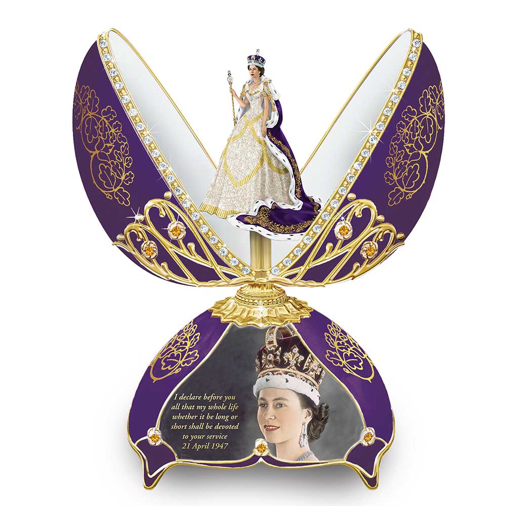 Queen Elizabeth II Egg Musical Figurine Bradford Exchange