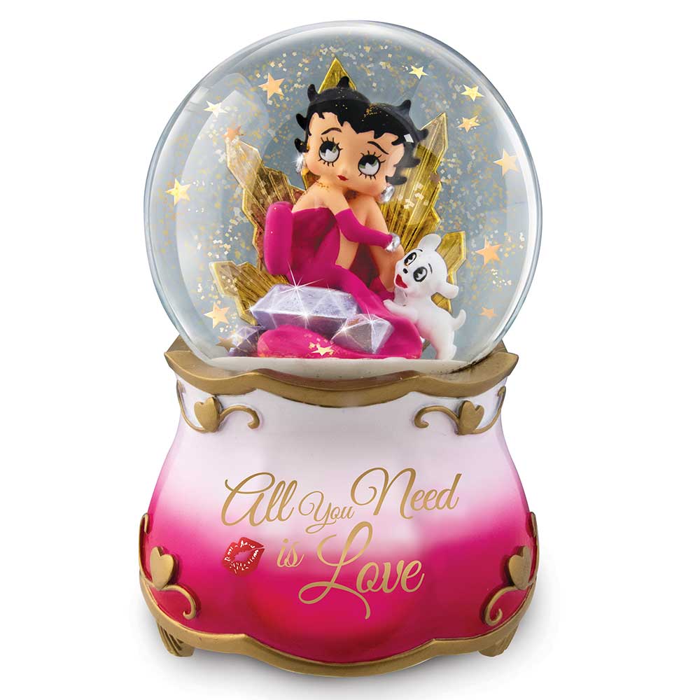 All You Need is Love Water Globe Snowdome Betty Boop Bradford Exchange