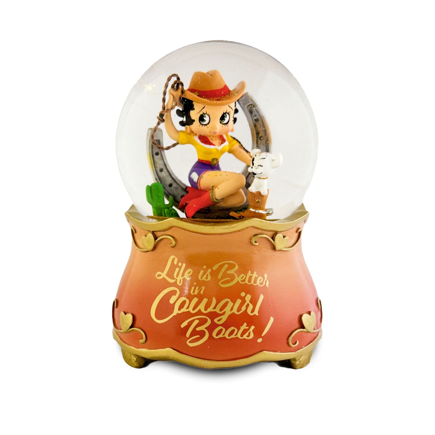 Life Is Better in Cowgirl Boots Water Globe Snowdome Betty Boop