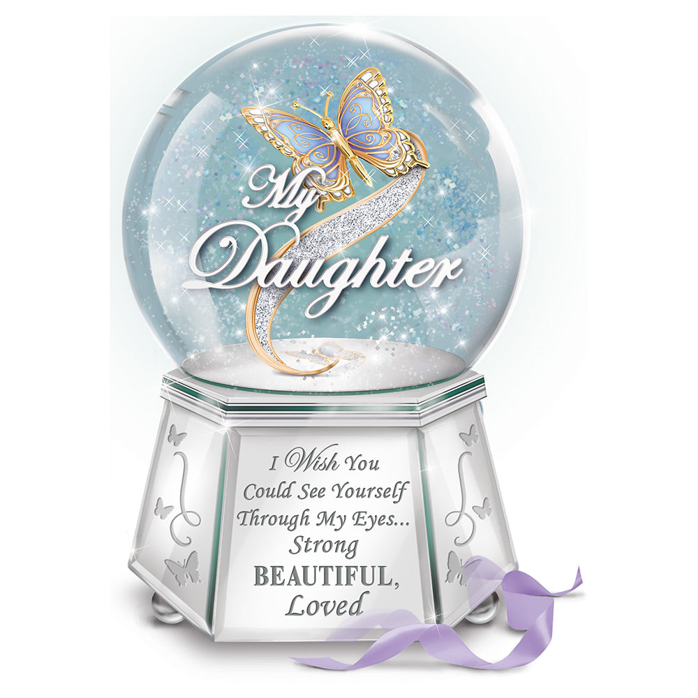My Daughter See Yourself Through Glitter Water Globe Bradford Exchange