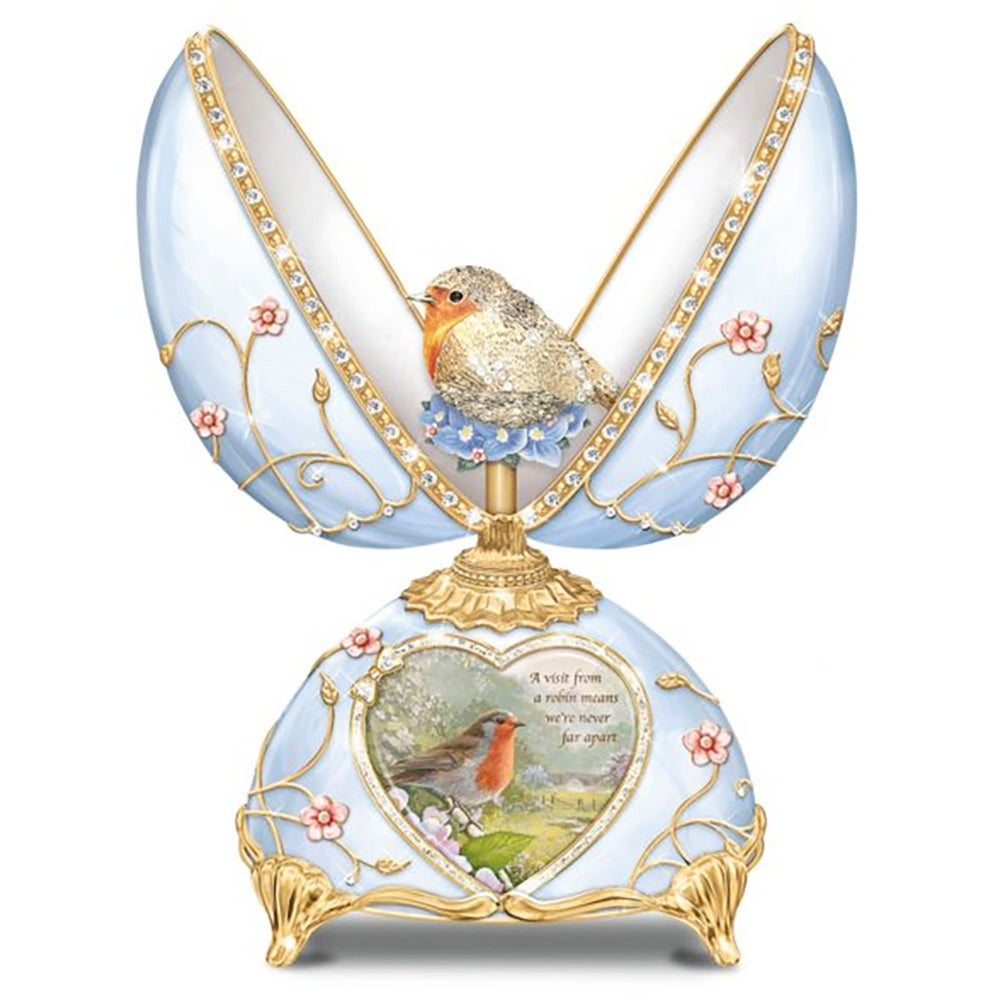 Messenger Heaven Faberge Style Heirloom Egg Musical Figurine Bird