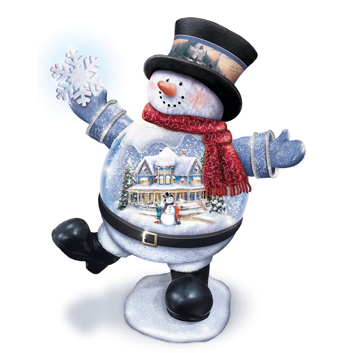 Snowy Day Bellies Thomas Kinkade Water Globe Bradford Exchange