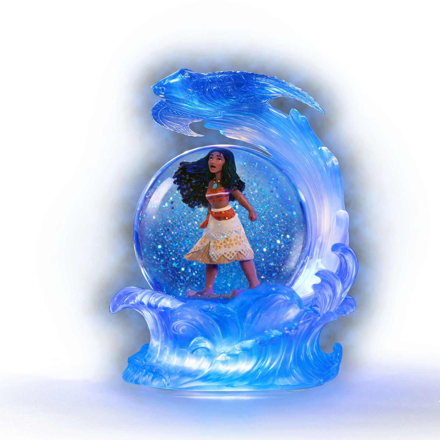 Disney Moana Lighted Crystalline Wave Water Globe – New Collectible Bradford Exchange
