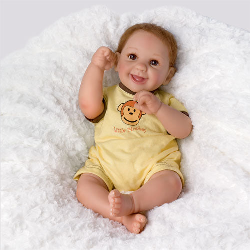 Little Monkey Boy Baby Doll So Truly Real 18" Vinyl Ashton Drake