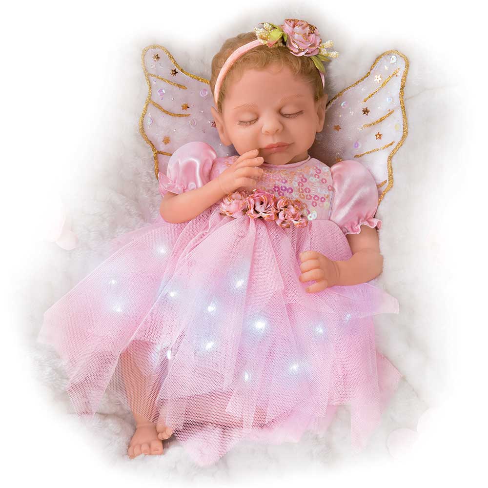 Dream Blossom Fairy with Wings Baby Doll 13.5" Silicone Ashton Drake Enchanted Treasures Dream Blossom Fairy with Wings Baby Doll 13.5" Silicone Ashton Drake Enchanted Treasures
