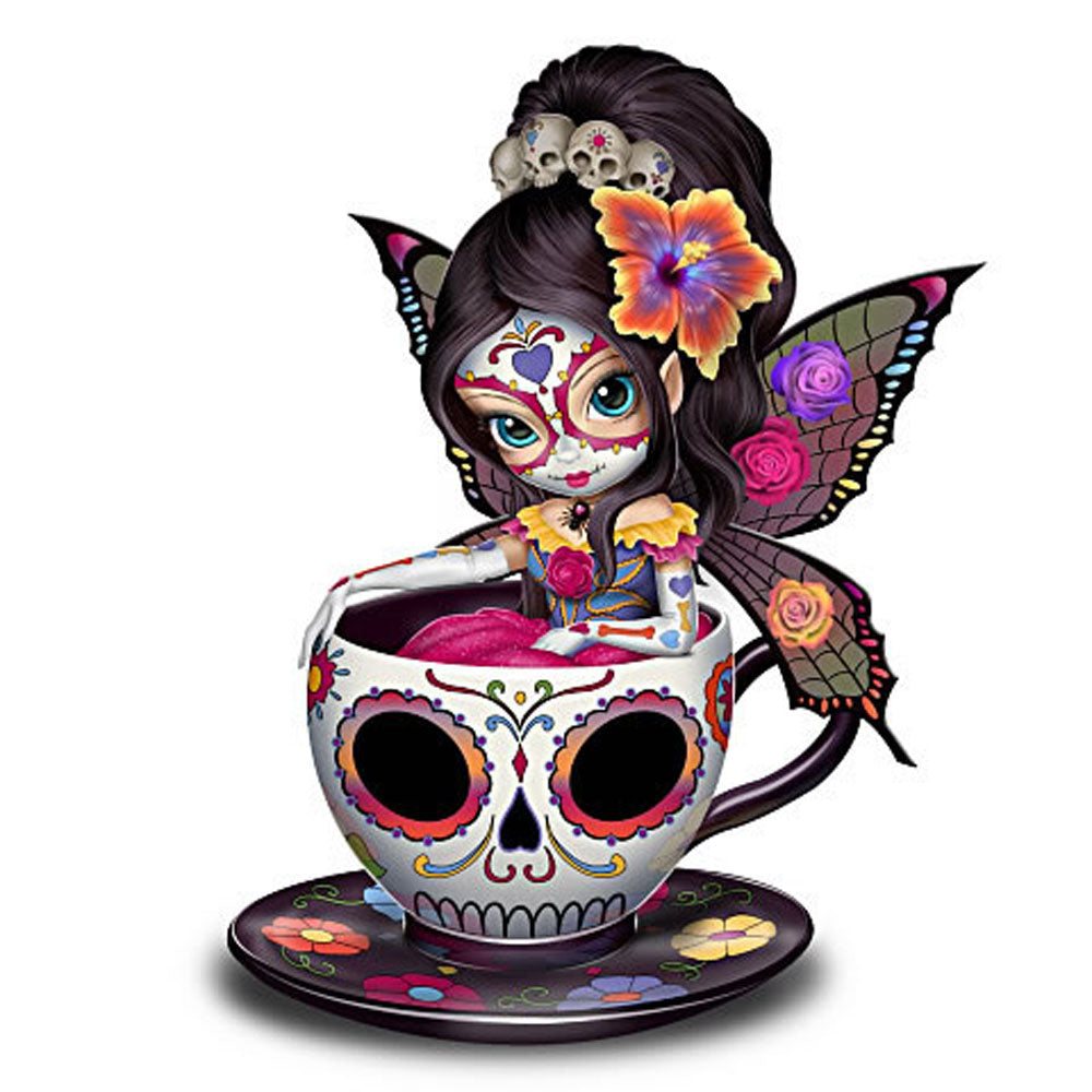 Sweet Jasmine Sugar Skull Fairy in a Teacup Jasmine Becket Griffith