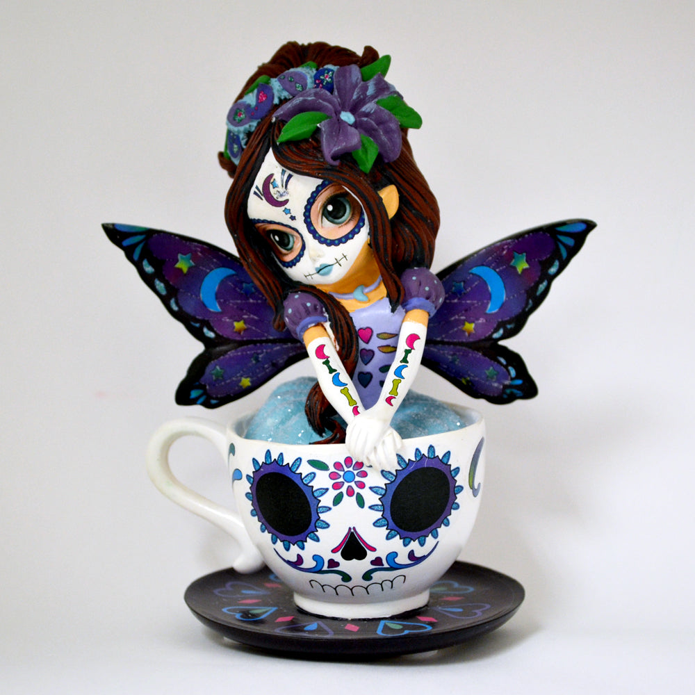 Soothing Astrid Sugar Skull Fairy in a Teacup Jasmine Becket Griffith
