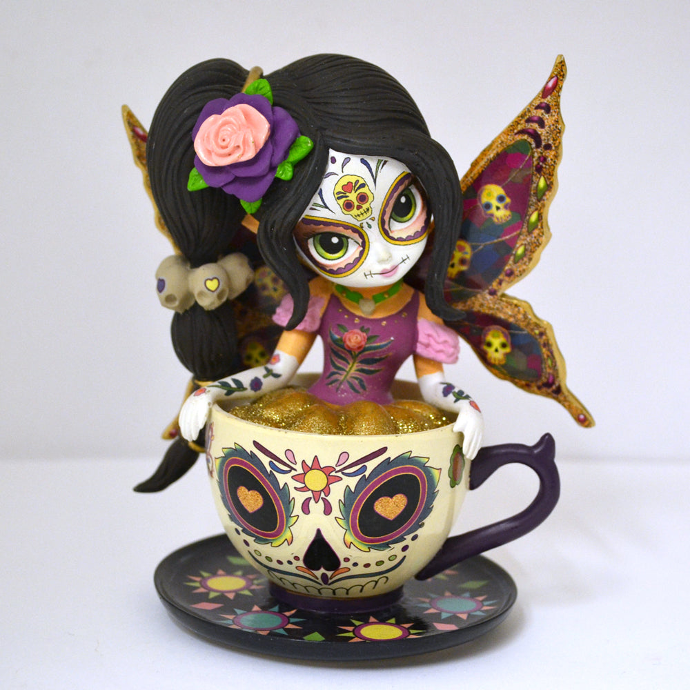Calming Camila Sugar Skull Fairy in a Teacup Jasmine Becket Griffith