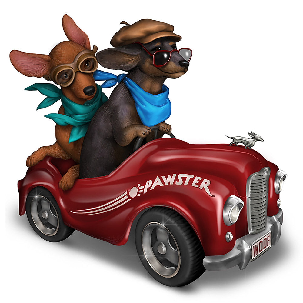 Paws to the Pedal Dog Dachshund Figurine Bradford Exchange