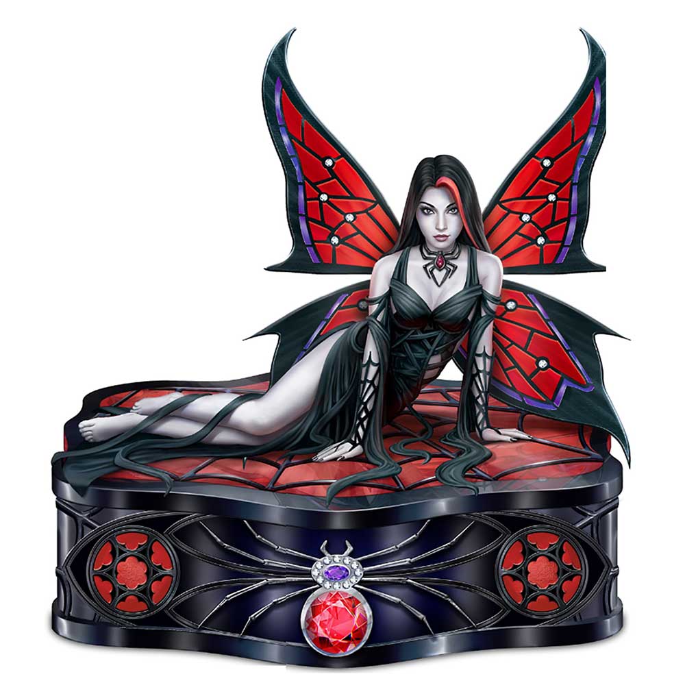 Anne Stokes Spiders Web Trinket Box Fantasy Sculpture Bradford Exchange