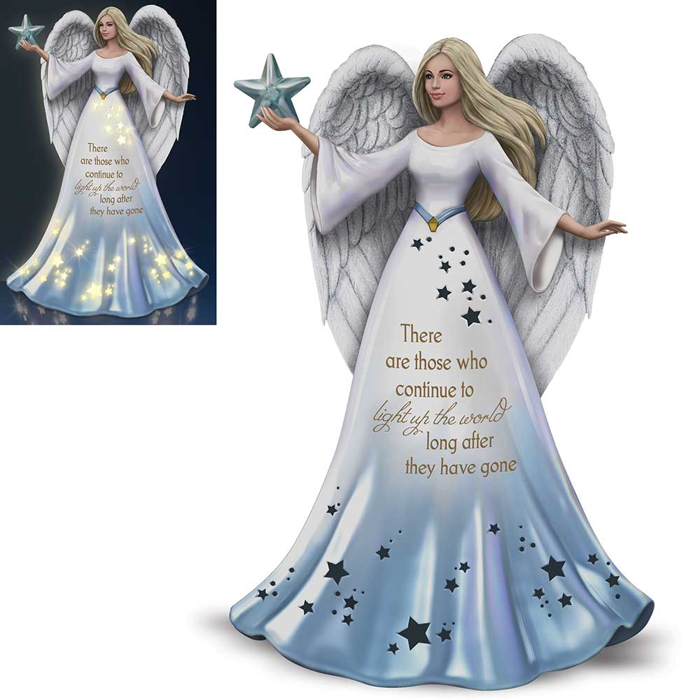 Continue to Light up the World Angel Figurine Thomas Kinkade Bradford Exchange