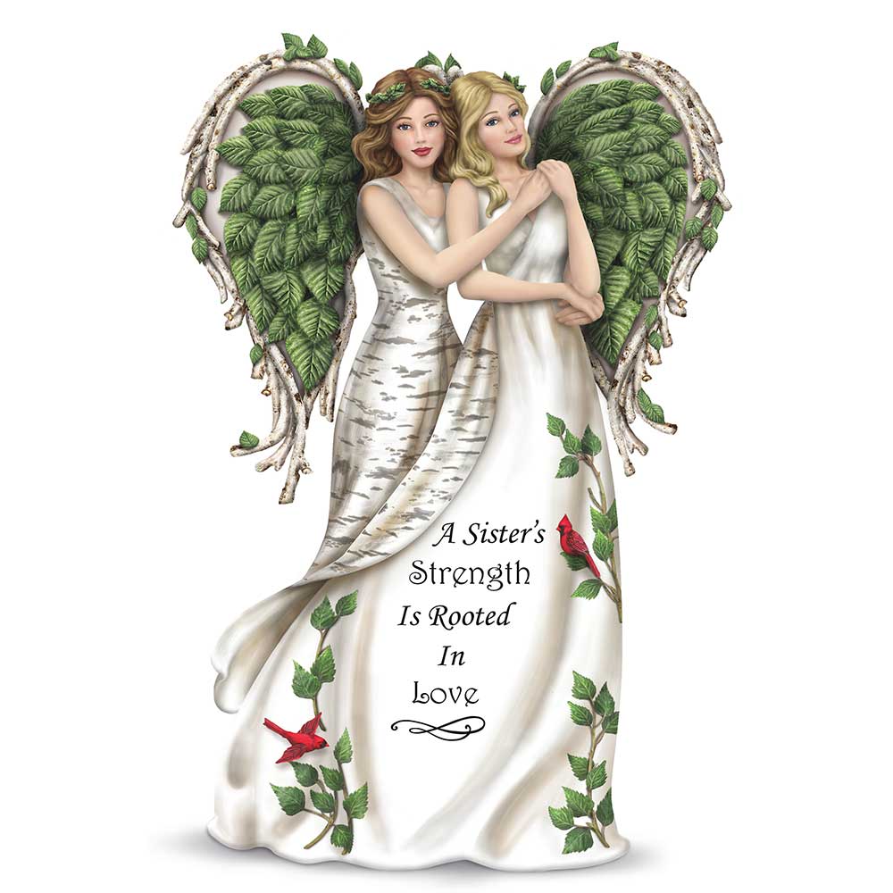 Sisters Strength is Rooted in Love Angel Figurine / Statue Bradford Exchange