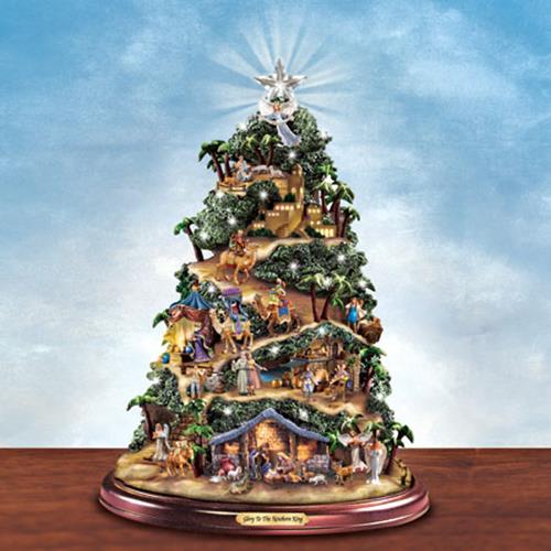 Glory to the New Born King Tabletop Tree Figurine Bradford Exchange
