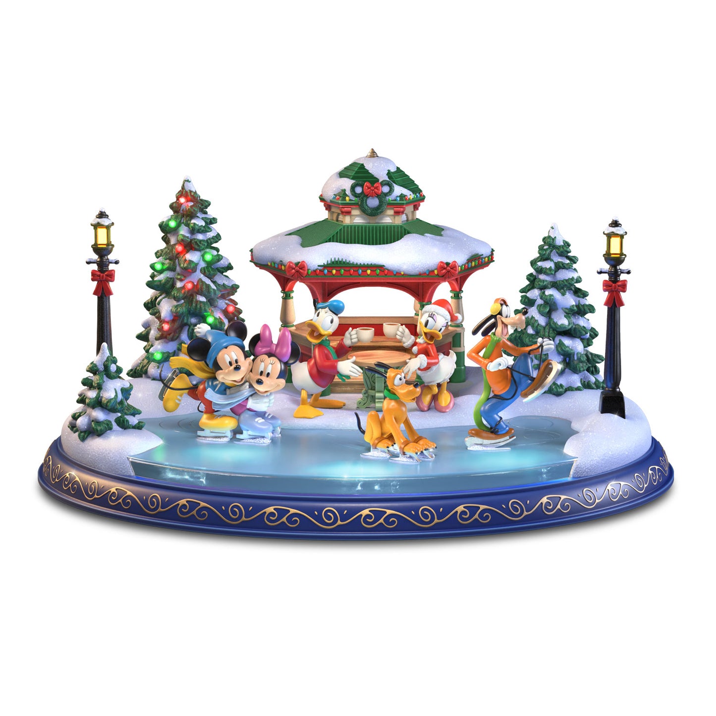 Disney Christmas Cove Sculpture Mickey Donald Goofy Pluto Bradford Exchange