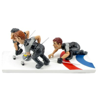 Grumpy Jon Male Curling Team Figurines - Comical World Collectible - 16-253