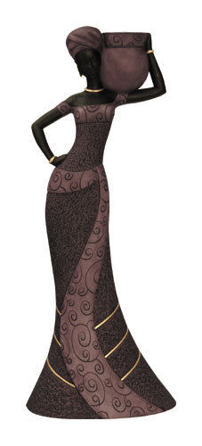 African Taper Woman #1 Candle Holder 14" Purple United Treasures Figurine