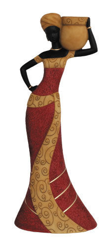African Taper Woman #1 Candle Holder 14" Red United Treasures Figurine