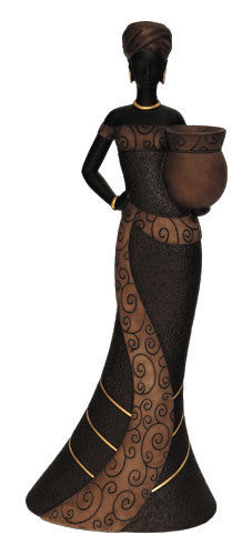 African Taper Woman #2 Candle Holder 14" Coffee United Treasures Figurine