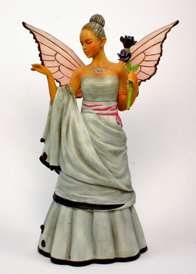 Black Rose Fairy Figurine - Giovanna Adams Fairysite Collectible