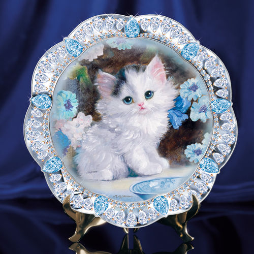 Blue Eyed Beauty Cat / Kitten Plate - Bradford Exchange